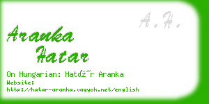 aranka hatar business card